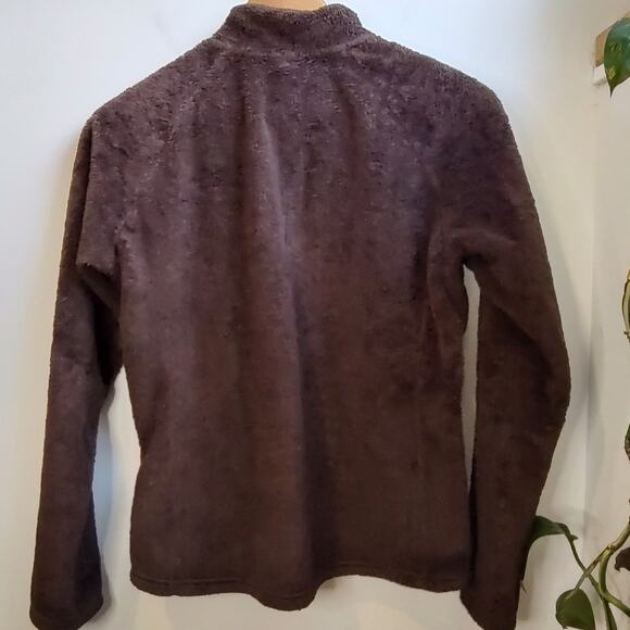 The North Face Brown Fuzzy Plush Quarter Zip Pullover Size Medium - Picture 9 of 9
